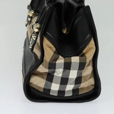 Pre-owned Burberry House Check Beige Canvas Shoulder Bag () In Sand
