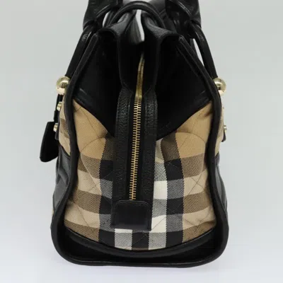 Pre-owned Burberry House Check Beige Canvas Shoulder Bag () In Sand