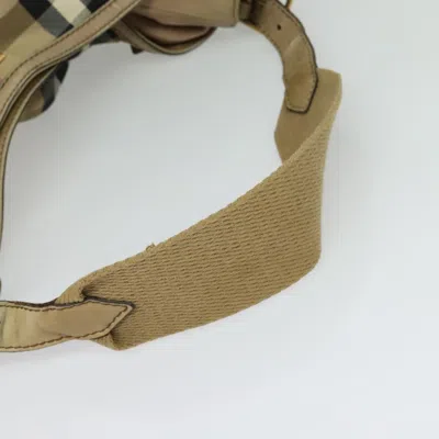 Pre-owned Burberry House Check Beige Canvas Shoulder Bag () In Sand