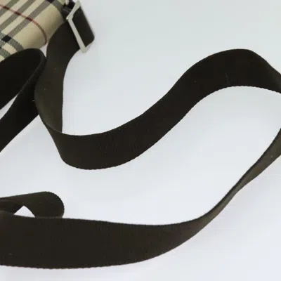 Pre-owned Burberry House Check Beige Canvas Shoulder Bag () In Sand