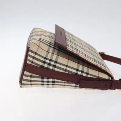 Pre-owned Burberry House Check Beige Canvas Shoulder Bag () In Sand