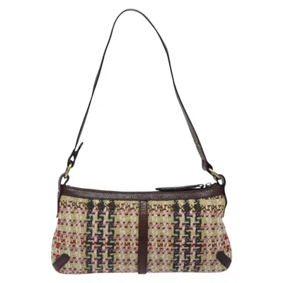 Pre-owned Burberry House Check Beige Wool Shoulder Bag () In Sand