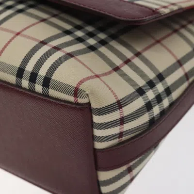 Pre-owned Burberry House Check Beige Canvas Shoulder Bag () In Sand