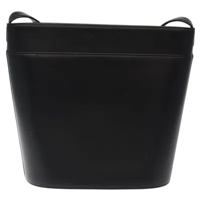 Pre-owned Burberry House Check Black Leather Shoulder Bag ()