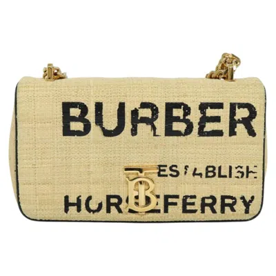 Pre-owned Burberry Lola Beige Wicker Shoulder Bag () In Sand