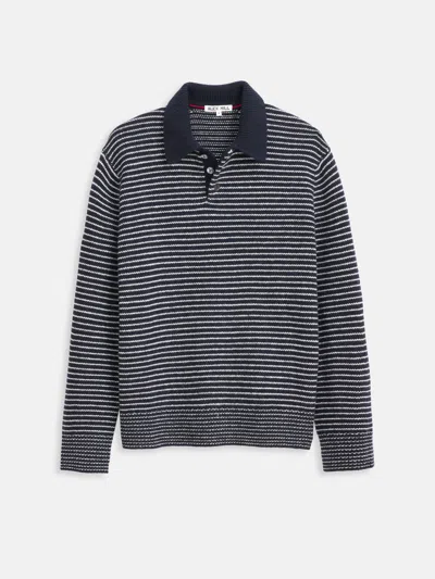 Alex Mill Carl Striped Polo In Merino Wool In Multi