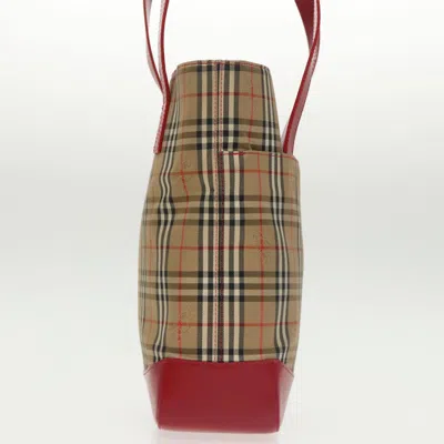 Pre-owned Burberry Nova Check Beige Canvas Tote Bag () In Sand