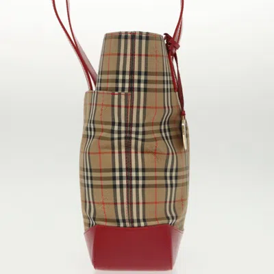 Pre-owned Burberry Nova Check Beige Canvas Tote Bag () In Sand