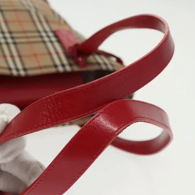 Pre-owned Burberry Nova Check Beige Canvas Tote Bag () In Sand