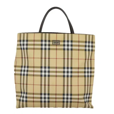 Pre-owned Burberry Nova Check Beige Canvas Tote Bag () In Sand