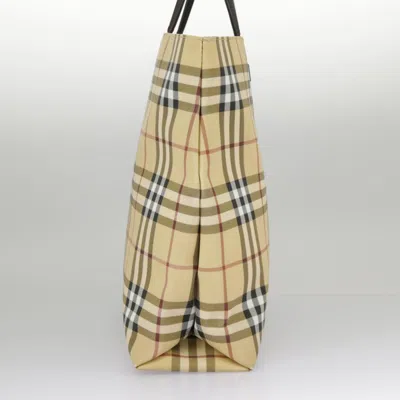 Pre-owned Burberry Nova Check Beige Canvas Tote Bag () In Sand