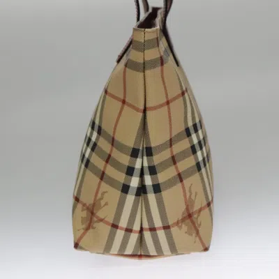 Pre-owned Burberry Nova Check Beige Canvas Tote Bag () In Sand