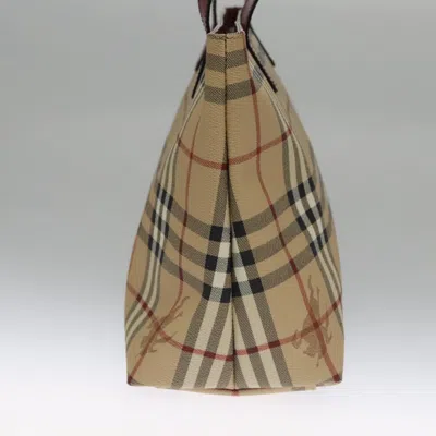 Pre-owned Burberry Nova Check Beige Canvas Tote Bag () In Sand