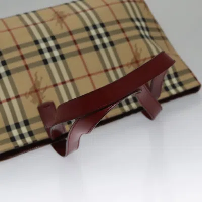 Pre-owned Burberry Nova Check Beige Canvas Tote Bag () In Sand