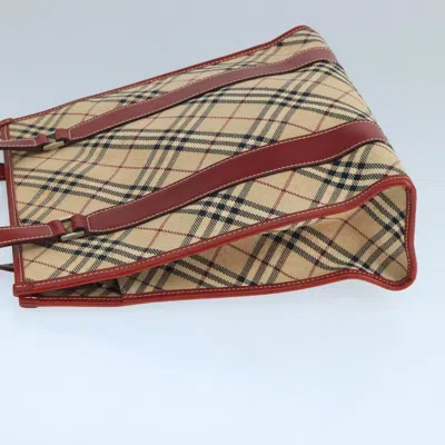 Pre-owned Burberry Nova Check Beige Canvas Tote Bag () In Sand