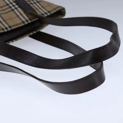 Pre-owned Burberry Nova Check Beige Canvas Tote Bag () In Sand