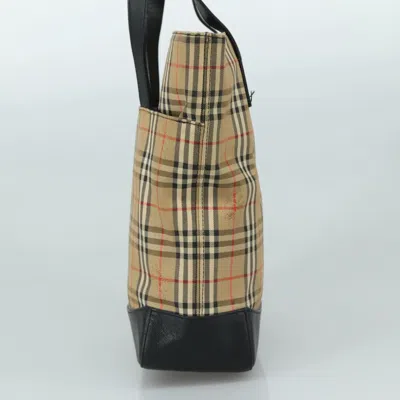 Pre-owned Burberry Nova Check Beige Canvas Tote Bag () In Sand