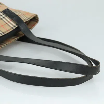 Pre-owned Burberry Nova Check Beige Canvas Tote Bag () In Sand