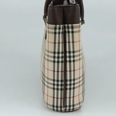 Pre-owned Burberry Nova Check Beige Canvas Tote Bag () In Sand