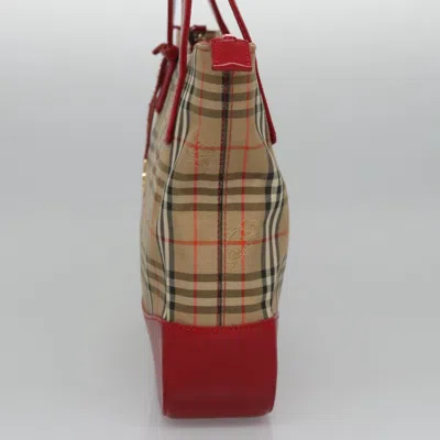 Pre-owned Burberry Nova Check Beige Canvas Tote Bag () In Sand