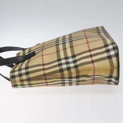 Pre-owned Burberry Nova Check Beige Canvas Tote Bag () In Sand