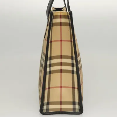 Pre-owned Burberry Nova Check Beige Canvas Tote Bag () In Sand