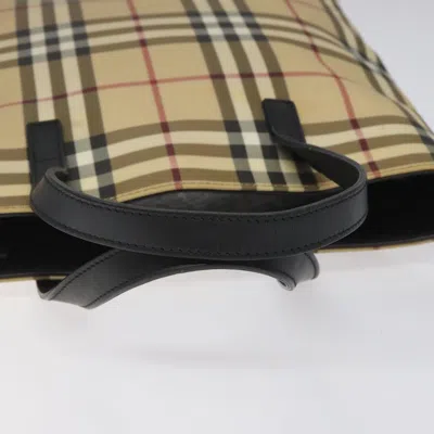 Pre-owned Burberry Nova Check Beige Canvas Tote Bag () In Sand