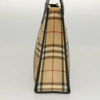 Pre-owned Burberry Nova Check Beige Canvas Tote Bag () In Sand