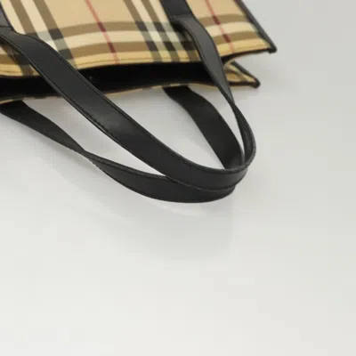 Pre-owned Burberry Nova Check Beige Canvas Tote Bag () In Sand