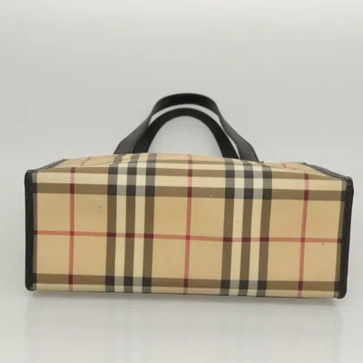 Pre-owned Burberry Nova Check Beige Canvas Tote Bag () In Sand