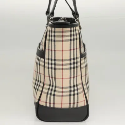 Pre-owned Burberry Nova Check Beige Canvas Tote Bag () In Sand