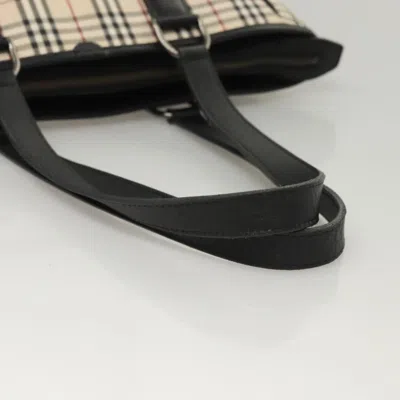 Pre-owned Burberry Nova Check Beige Canvas Tote Bag () In Sand