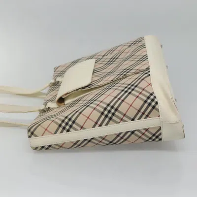 Pre-owned Burberry Nova Check Beige Canvas Tote Bag () In Sand