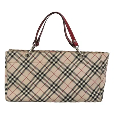 Pre-owned Burberry Nova Check Beige Canvas Tote Bag () In Sand