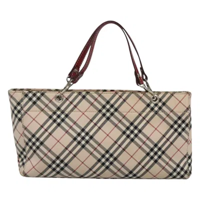 Pre-owned Burberry Nova Check Beige Canvas Tote Bag () In Sand