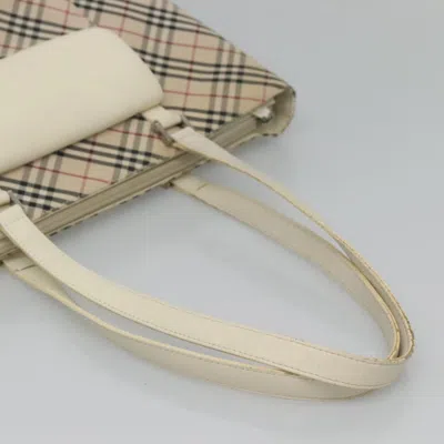 Pre-owned Burberry Nova Check Beige Canvas Tote Bag () In Sand