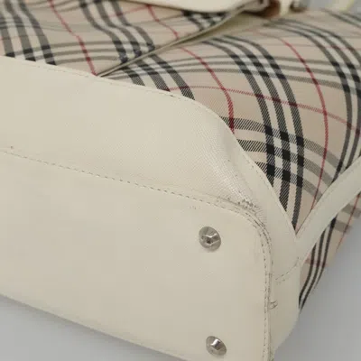Pre-owned Burberry Nova Check Beige Canvas Tote Bag () In Sand