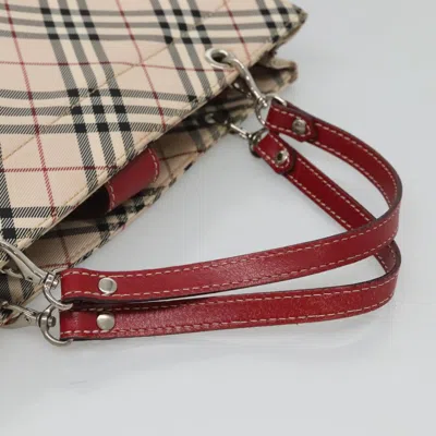 Pre-owned Burberry Nova Check Beige Canvas Tote Bag () In Sand