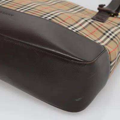 Pre-owned Burberry Nova Check Beige Canvas Tote Bag () In Sand