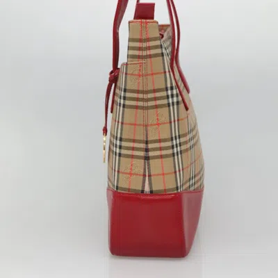 Pre-owned Burberry Nova Check Beige Canvas Tote Bag () In Sand