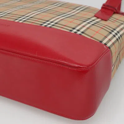 Pre-owned Burberry Nova Check Beige Canvas Tote Bag () In Sand