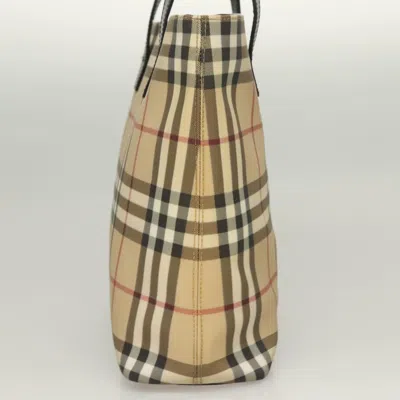 Pre-owned Burberry Nova Check Beige Canvas Tote Bag () In Sand