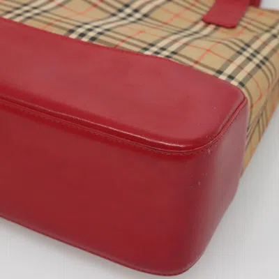 Pre-owned Burberry Nova Check Beige Canvas Tote Bag () In Sand