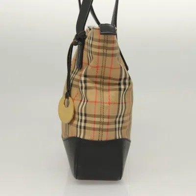 Pre-owned Burberry Nova Check Beige Canvas Tote Bag () In Sand