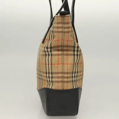 Pre-owned Burberry Nova Check Beige Canvas Tote Bag () In Sand