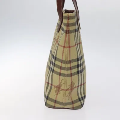 Pre-owned Burberry Nova Check Beige Canvas Tote Bag () In Sand
