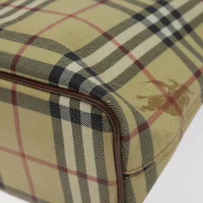 Pre-owned Burberry Nova Check Beige Canvas Tote Bag () In Sand