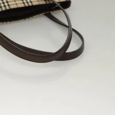 Pre-owned Burberry Nova Check Beige Canvas Tote Bag () In Sand
