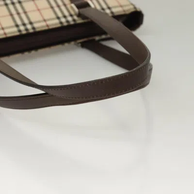 Pre-owned Burberry Nova Check Beige Canvas Tote Bag () In Sand