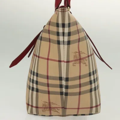 Pre-owned Burberry Nova Check Beige Canvas Tote Bag () In Sand